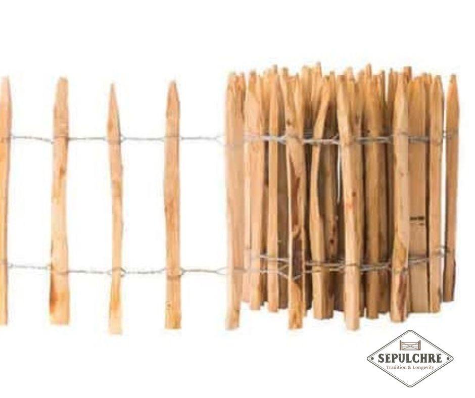 Clôture en châtaignier espacement 75 mm